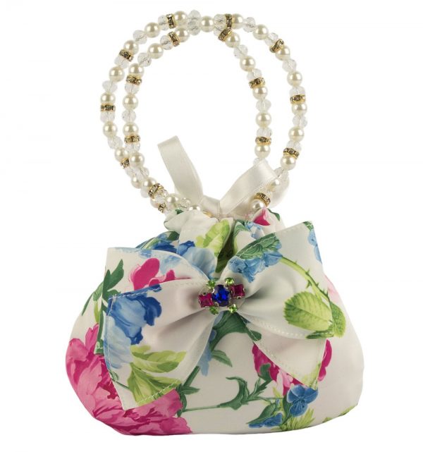 Floral Pink and Blue Evening Bag