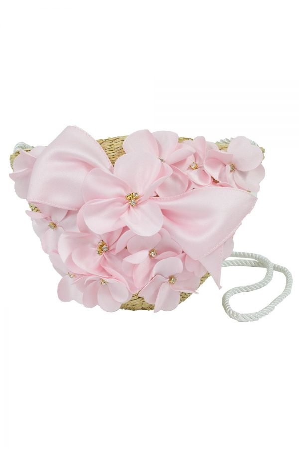 Pink Floral Basket Bag