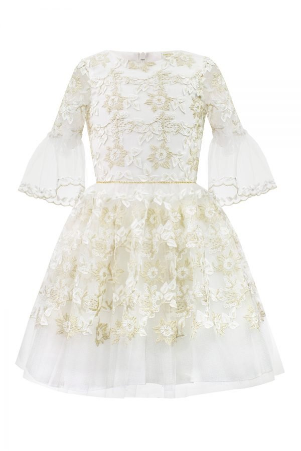 Ivory Floral Bridesmaid Dress