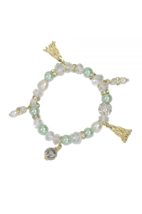 Turquoise Pearl Charm Bracelet