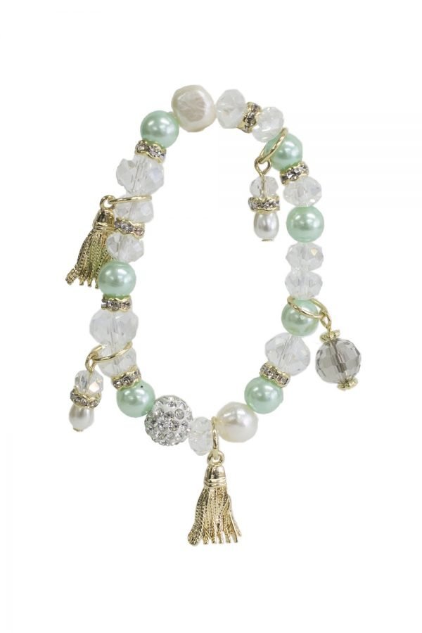 Turquoise Pearl Charm Bracelet