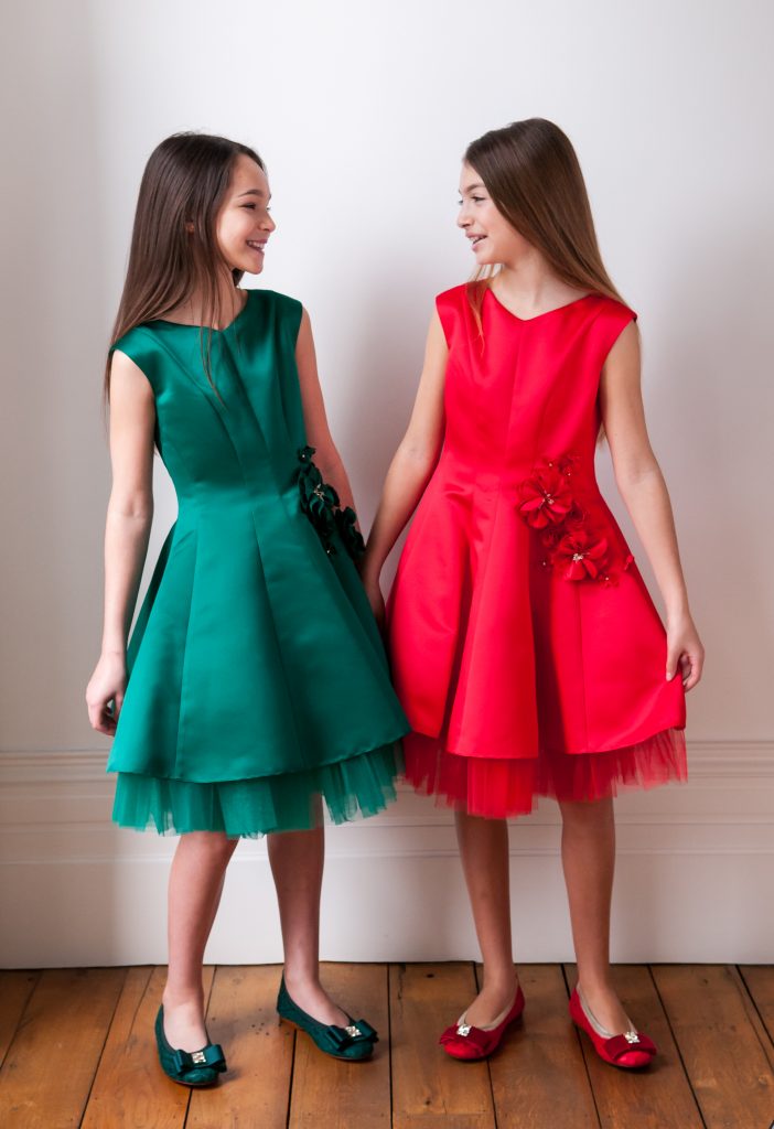 Green and Red Layered Dresses