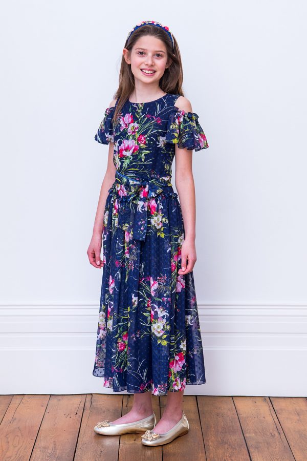 Royal Blue floral Maxi Dress