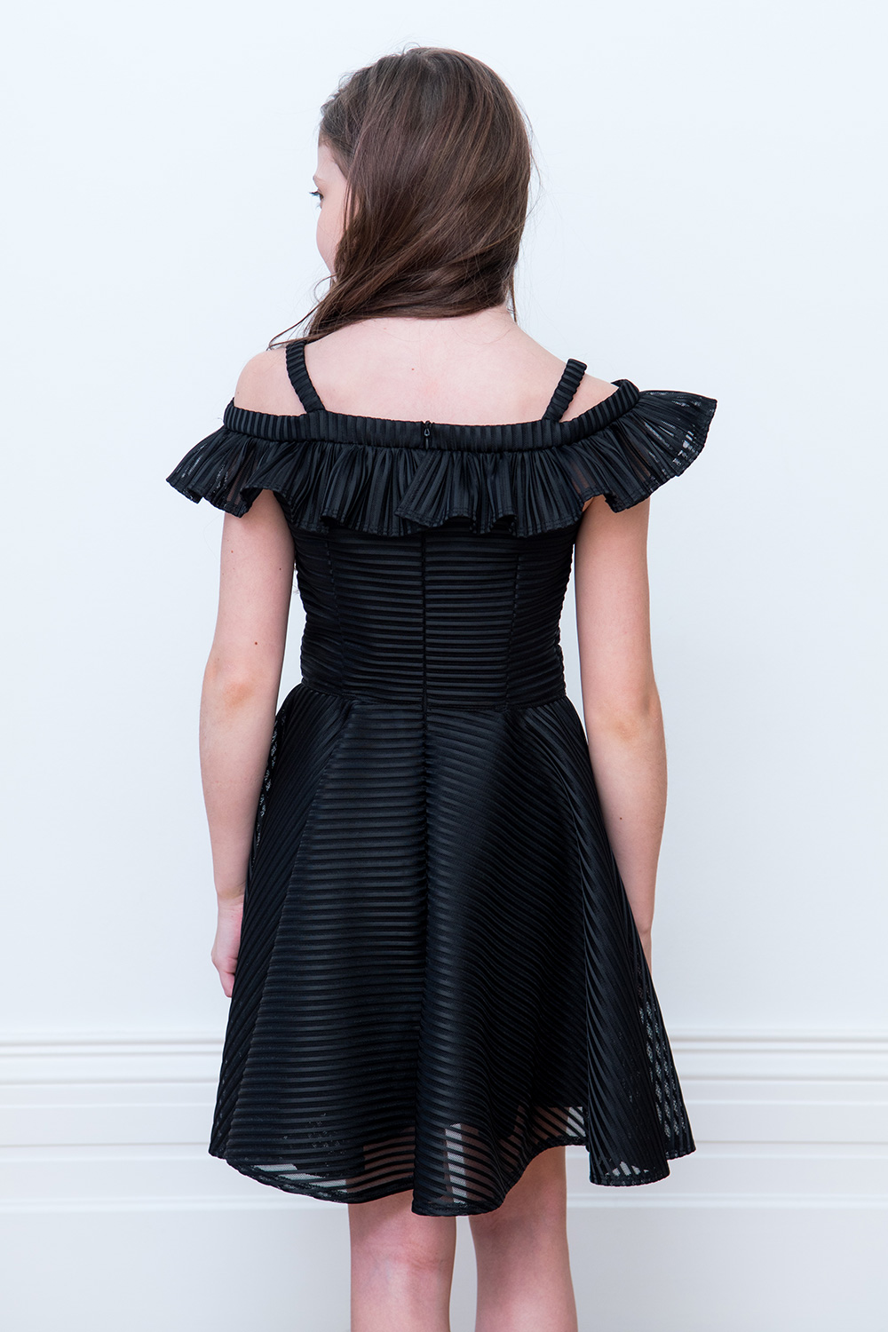 black bardot style dress