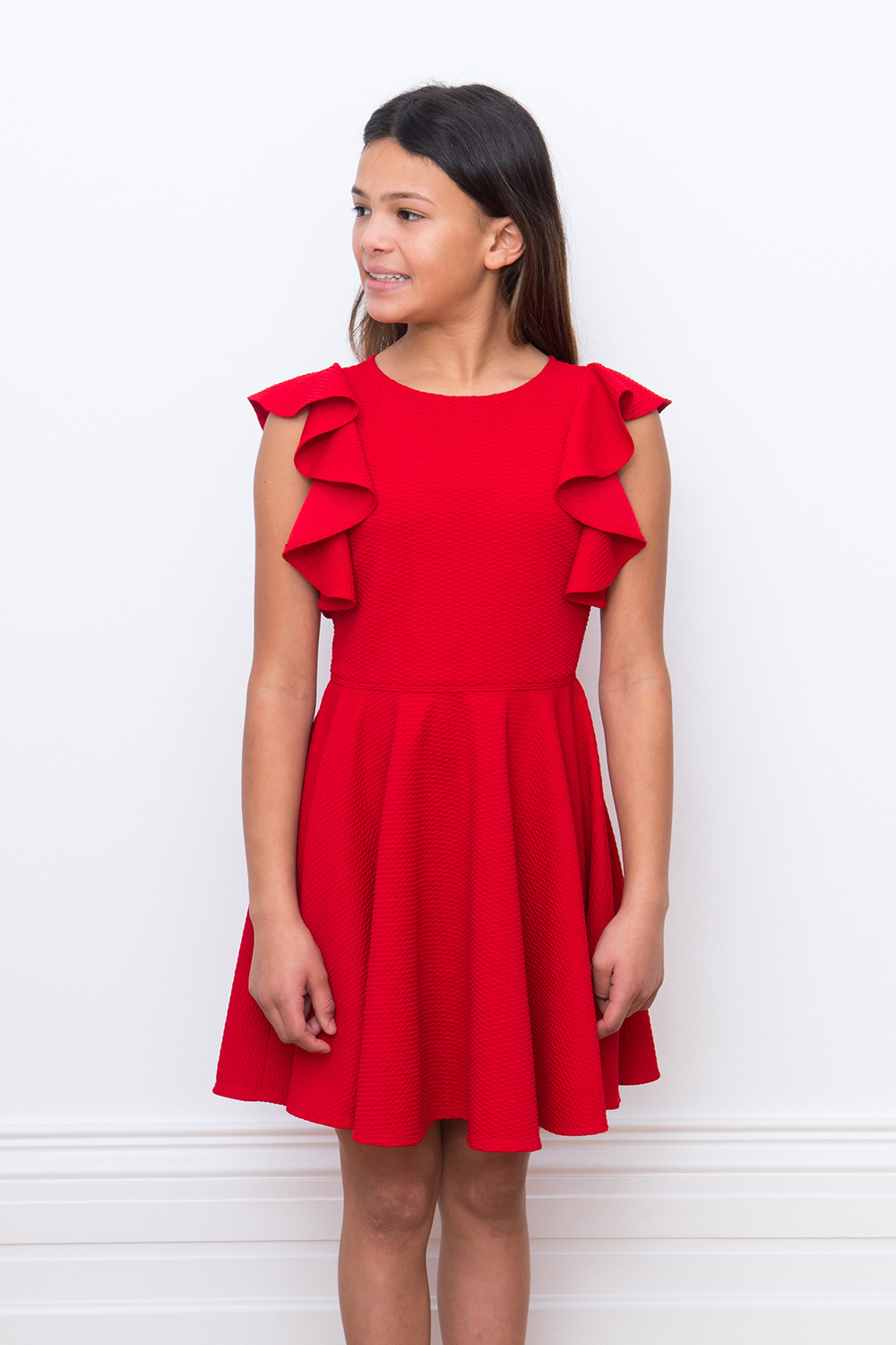 red ruffle birthday dress