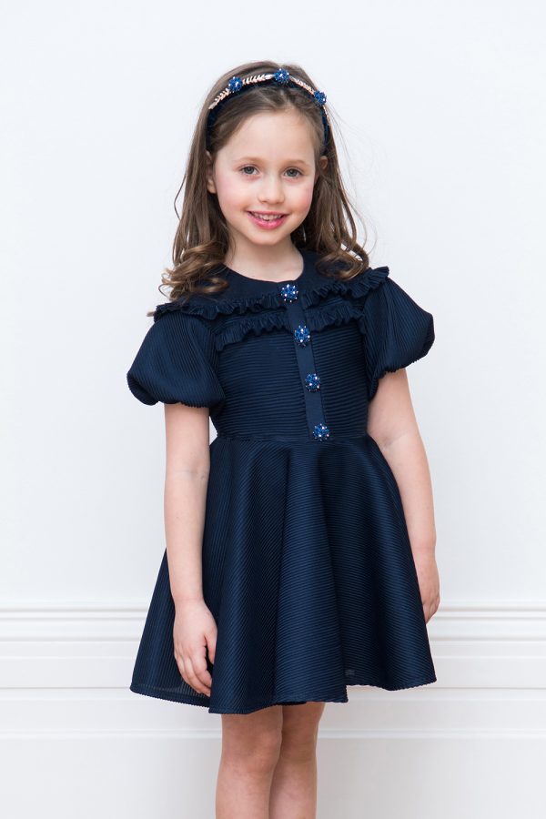 bejewelled navy party dress
