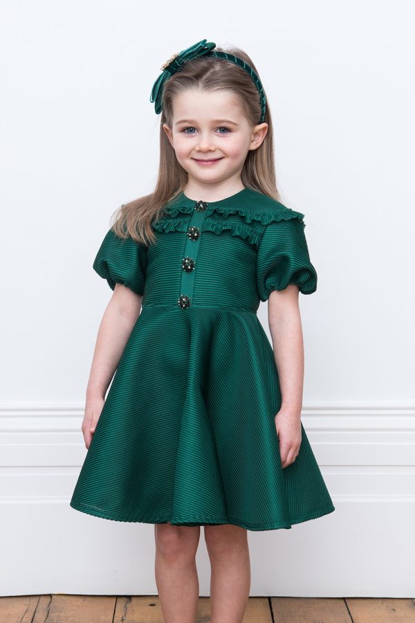 jewelled green birthday gown