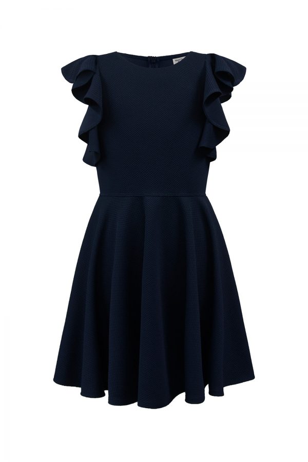navy waterfall party dress
