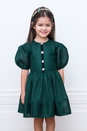 green deluxe party gown