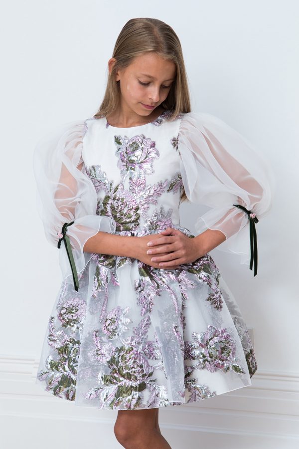 ivory winter floral gown