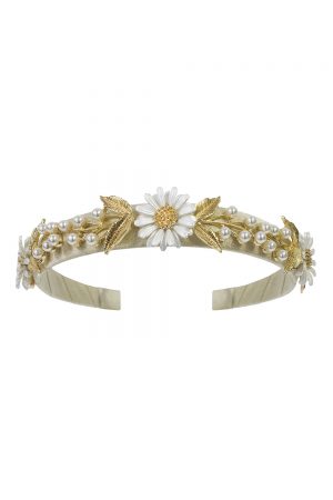 gold daisy and pearl Alice band