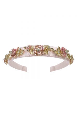 pearl pink floral Alice band