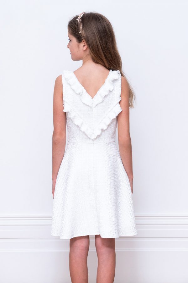 ivory tweed bridesmaid gown