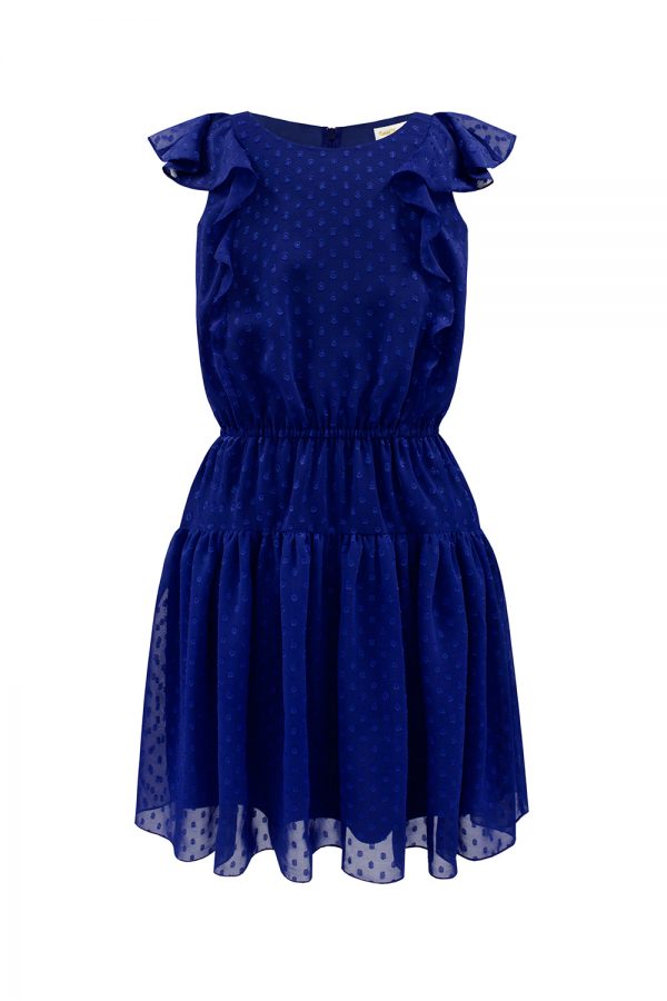 royal blue blouson dress