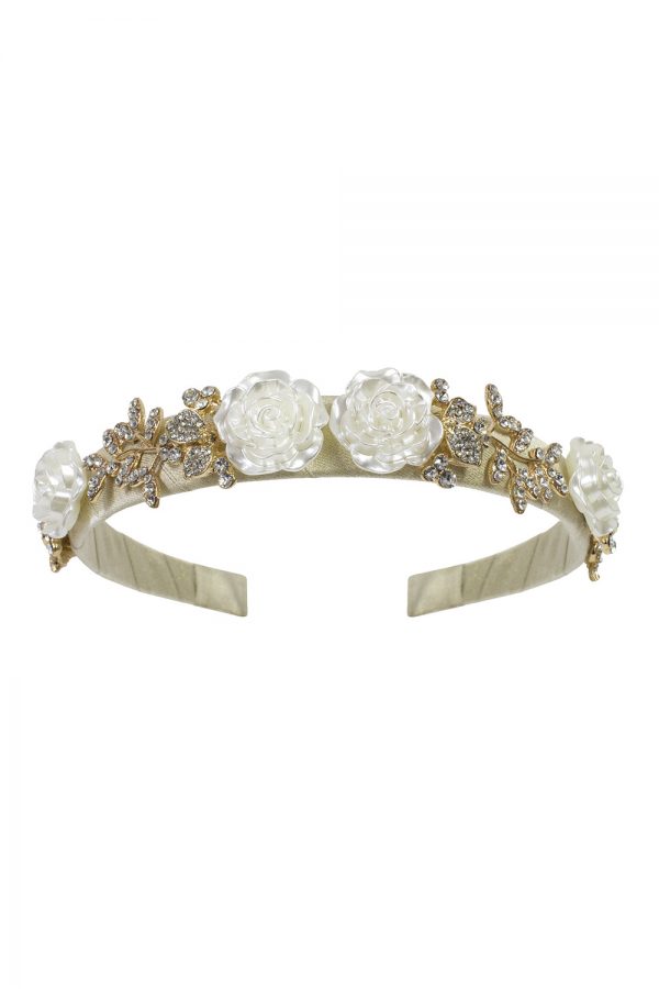 gold pearlescent rose Alice band