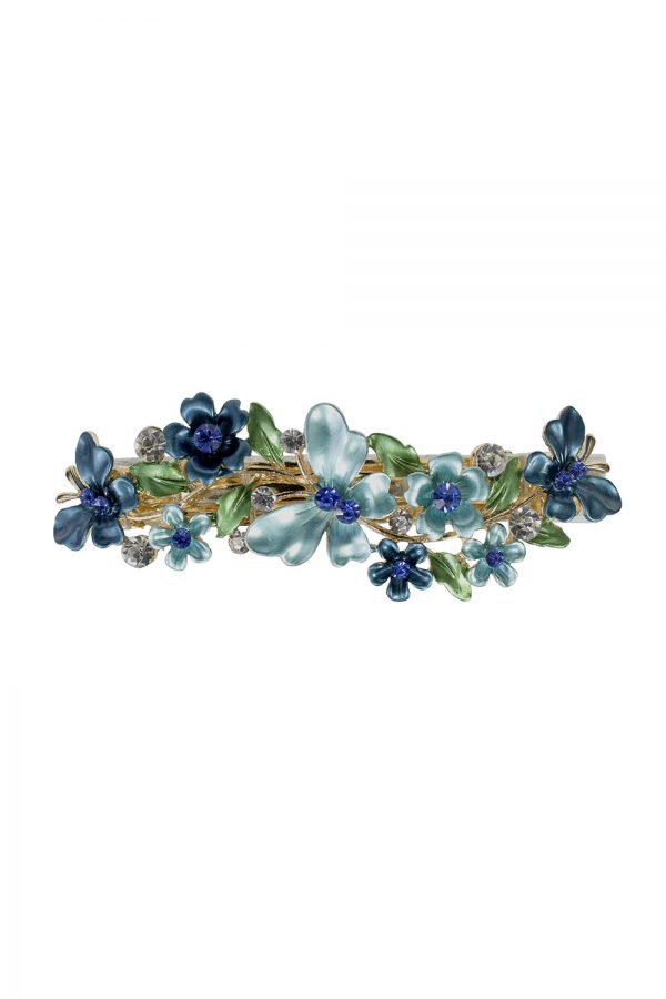 orchid blue butterfly hair clip