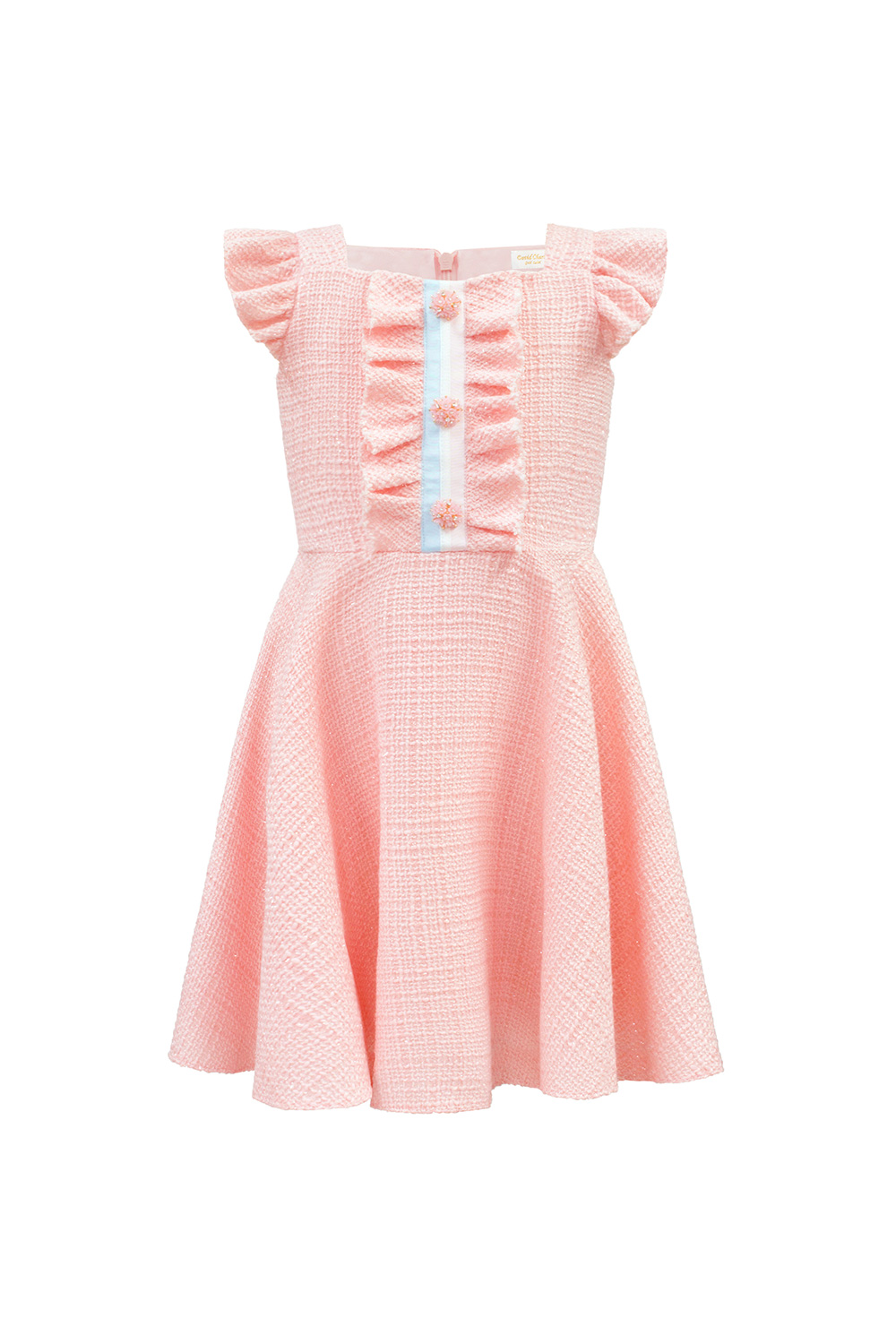 parfait pink tweed tea dress
