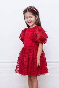 Red Lace Holiday Gown