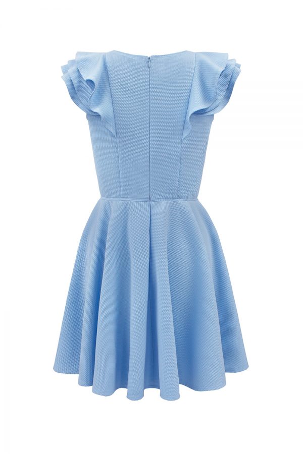 blue frill birthday dress