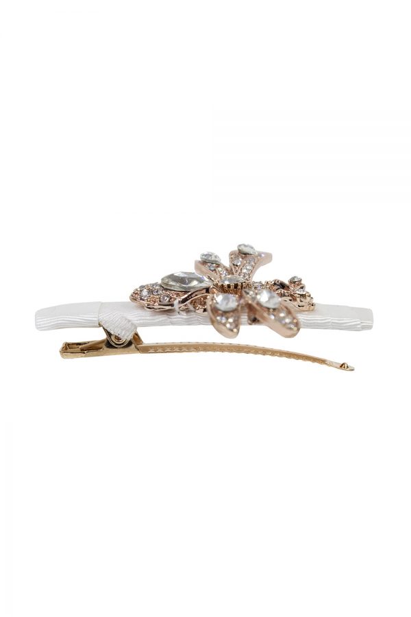 ivory sparkle dragonfly hair clip