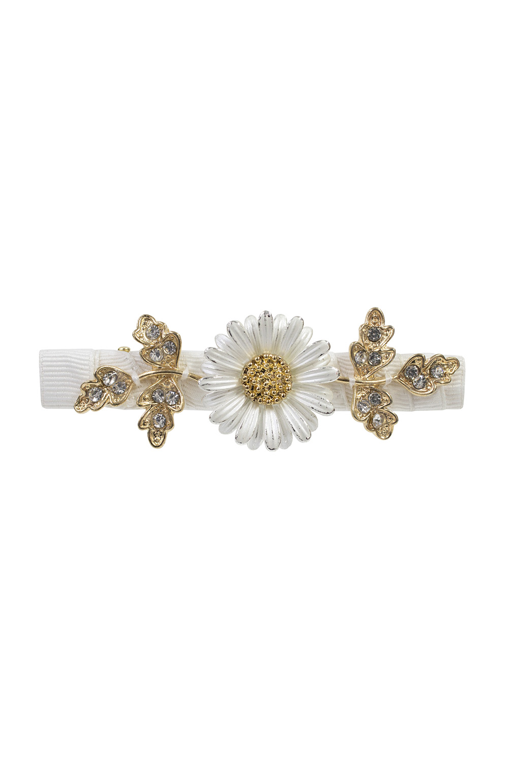 ivory daisy hair clip