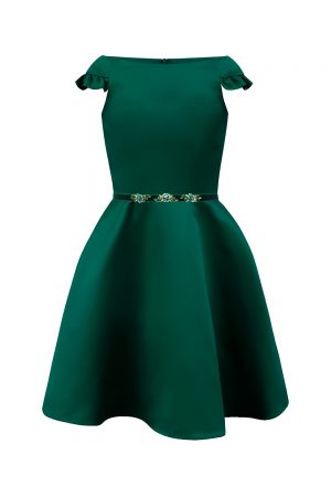 green Formal satin gown