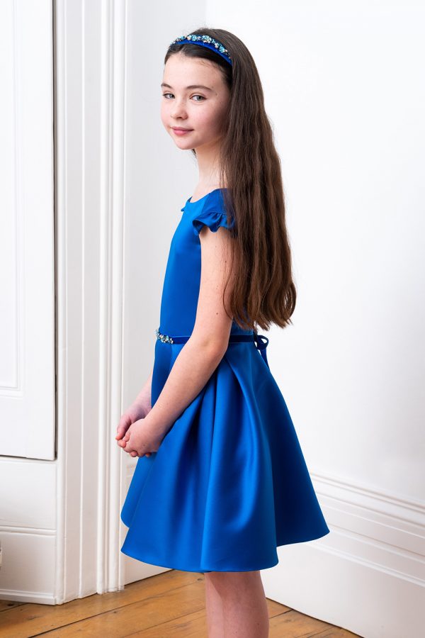 regal royal blue party gown