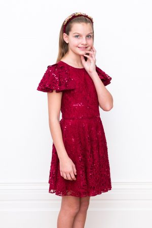 wine lace show stopping dress