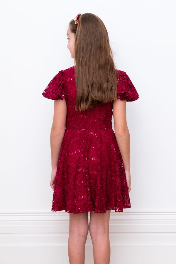 wine lace show stopping dress