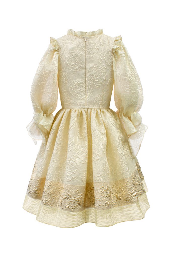 Ivory and Gold Ball Gown - Designer Childrenswear