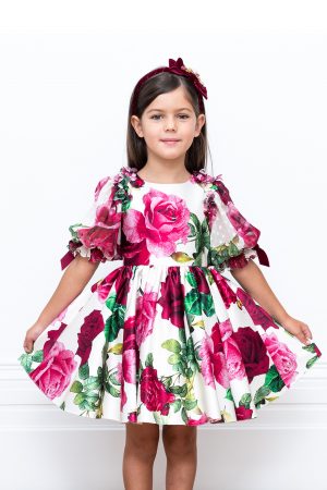 flower sateen party dress