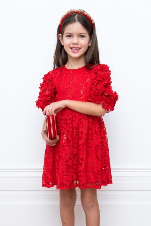 red lace party dress