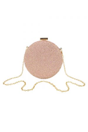 pink diamond circle clutch bag