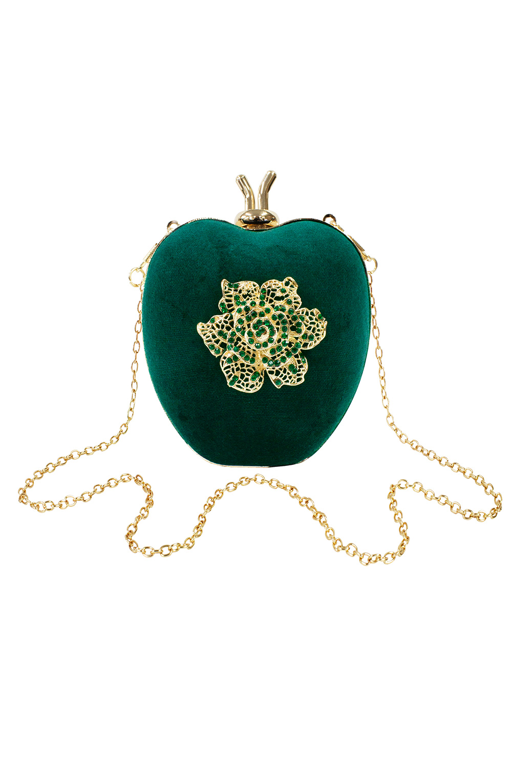 Emerald Green Heart Clutch Bag