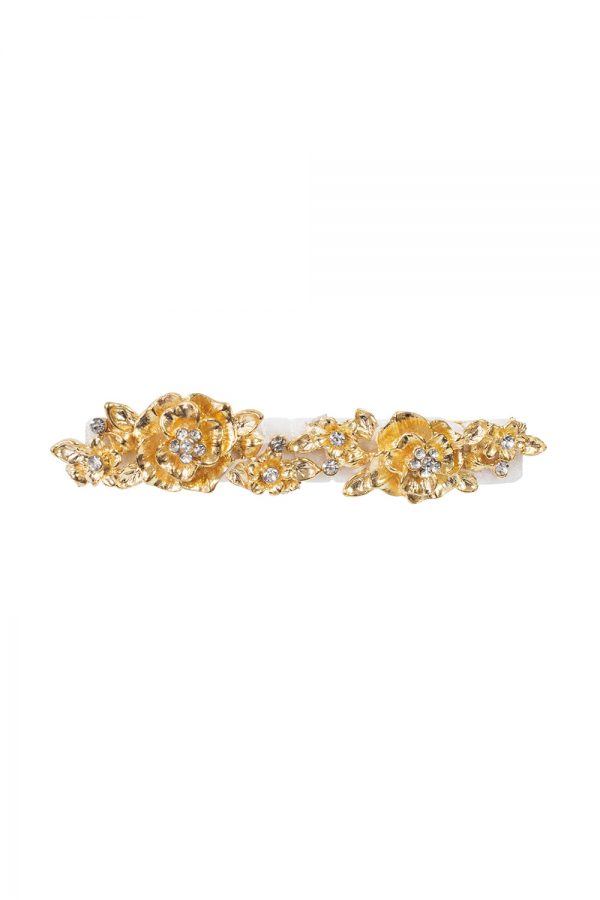 ivory and gold diamante hair clip
