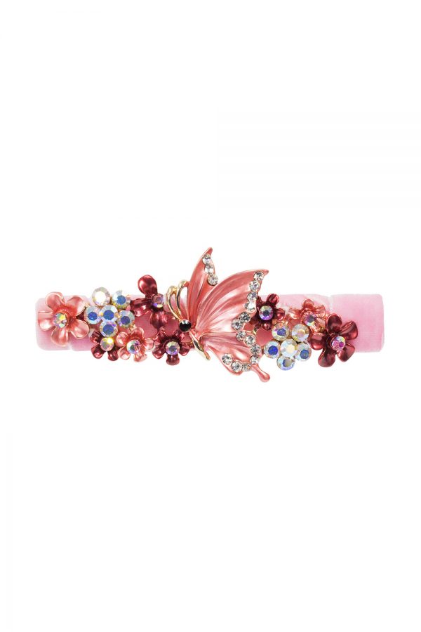 pink enamel butterfly clip