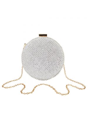 silver sparkle circle bag
