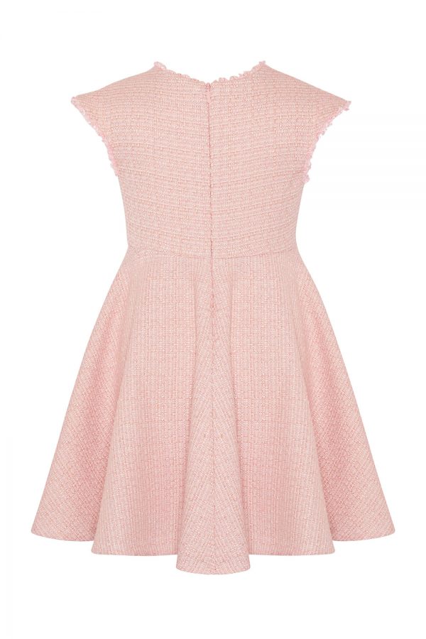 rose pink tweed dress