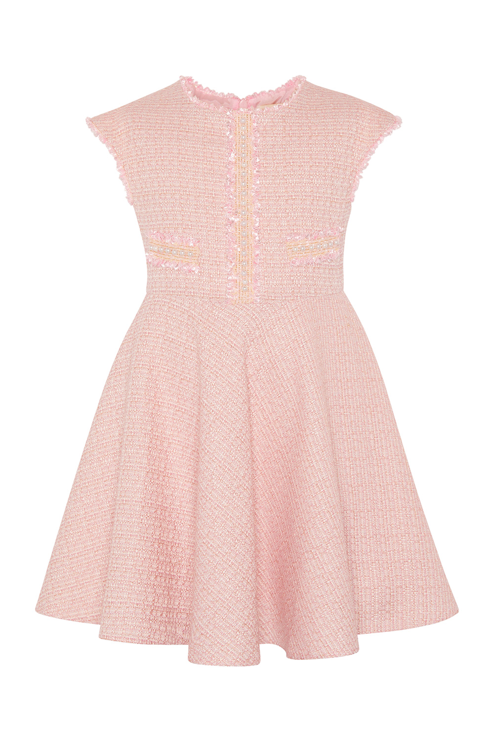 rose pink tweed dress
