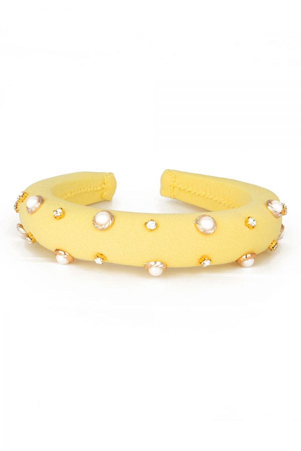canary yellow pearl hair band