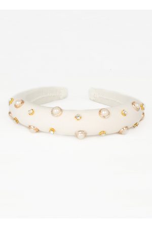 ivory pearl jewel hair band