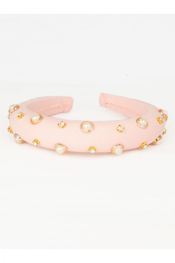 ballet pink pearl hair band