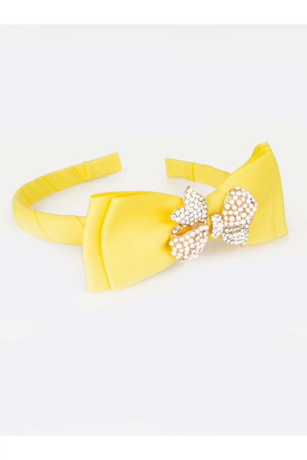 yellow sparkle bow hair band
