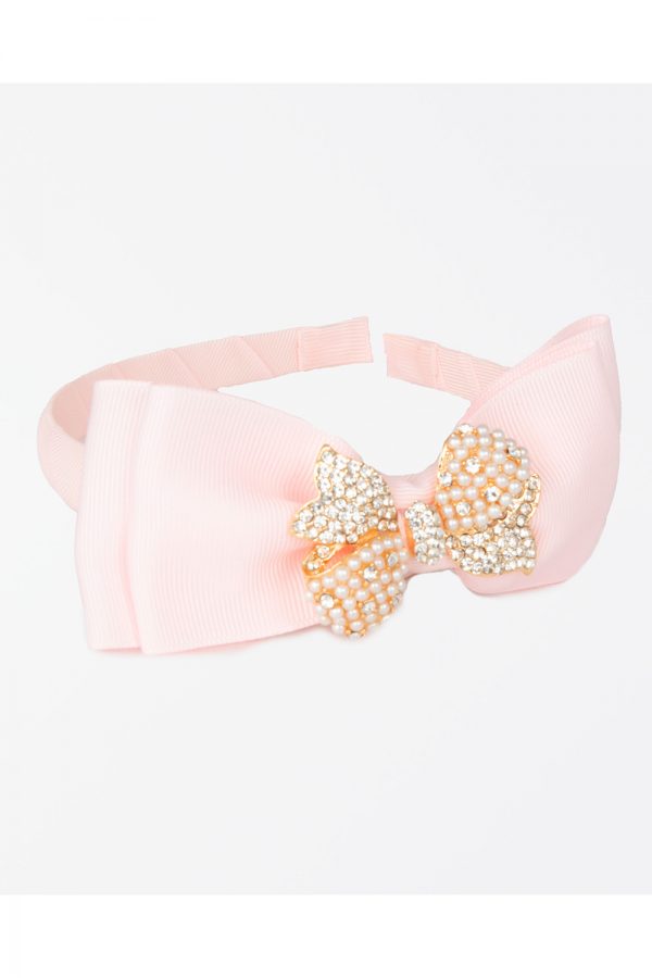 pink sparkle bow hair band