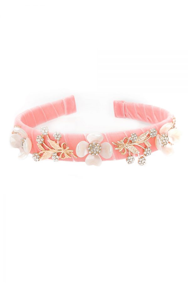 blush pink floral hair band