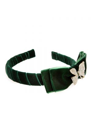 jewel green bow hair band