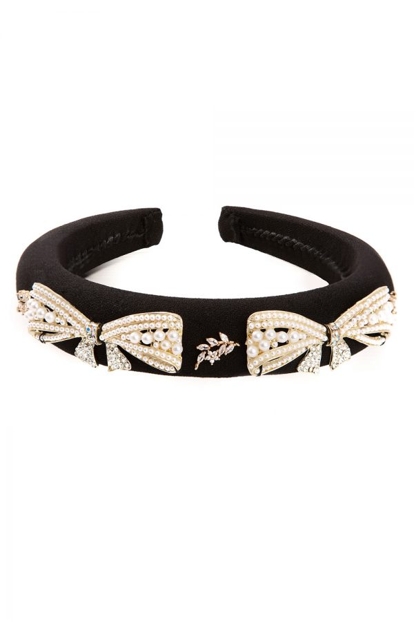 black and pearl Alice band