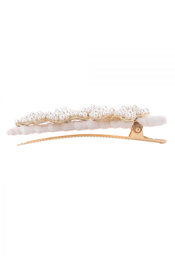 ivory pearl butterfly hair clip