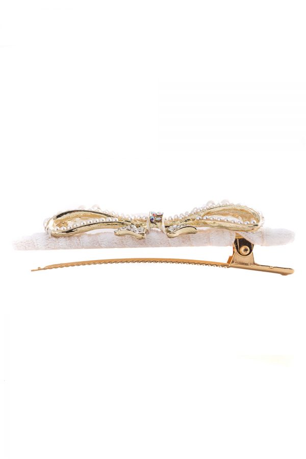 ivory embellished hair clip