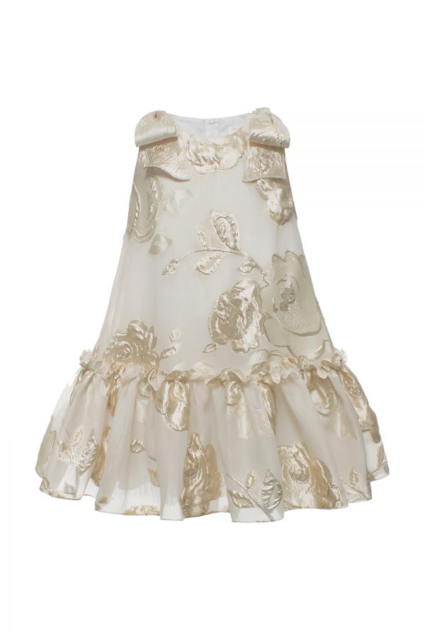 white gold rose tea dress